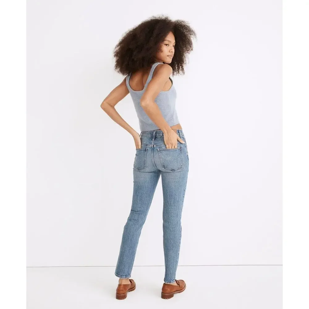 Madewell Mid-Rise Perfect Vintage Ripped Knee Jeans Ainsdale Wash sz 24